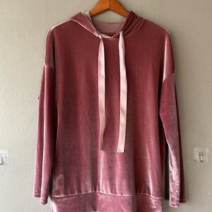Velvet Hoodie Sweatshirt Side Zip ||